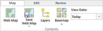 Map tab with web map tools Map tab with web map tools
